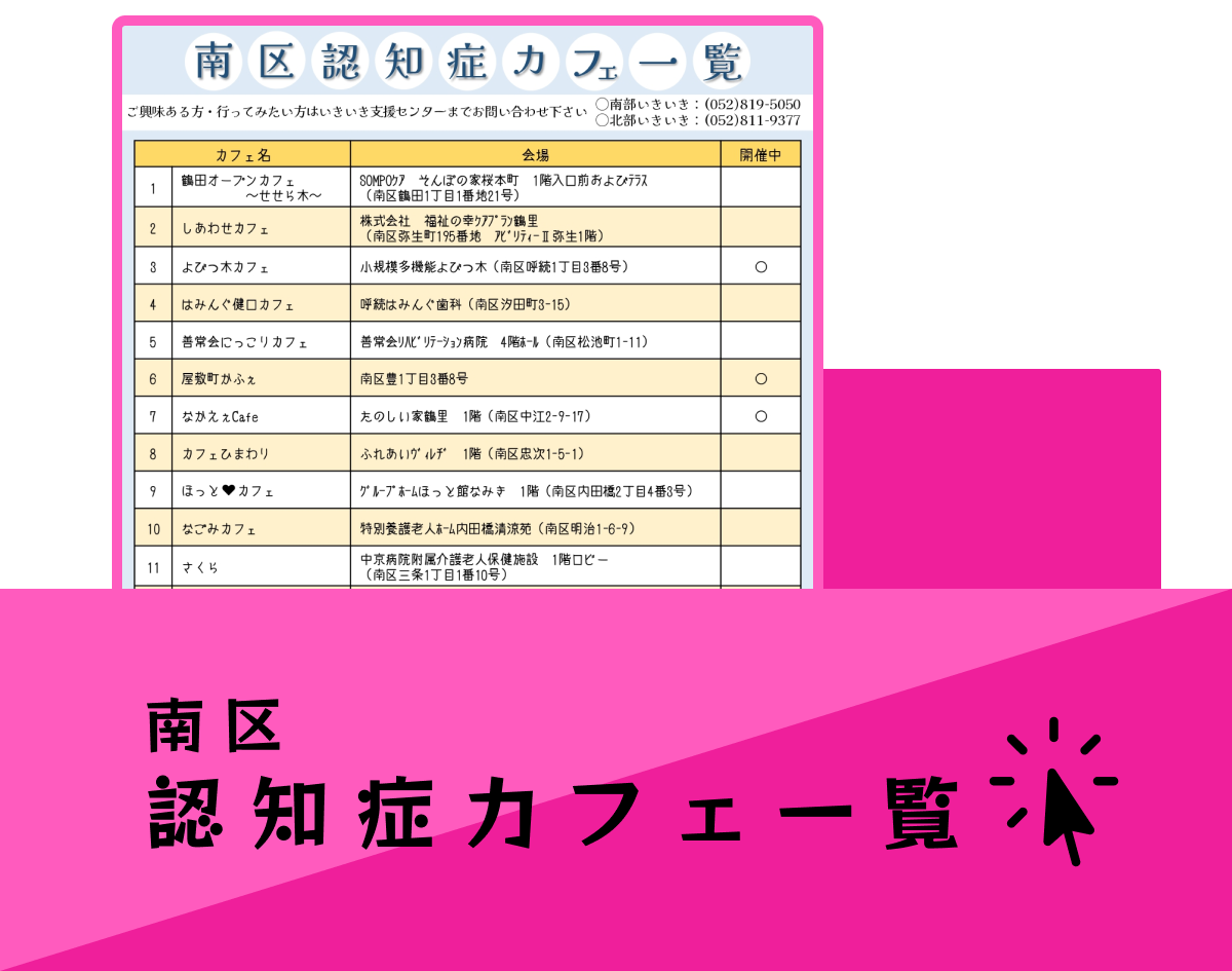 南区認知症カフェ一覧